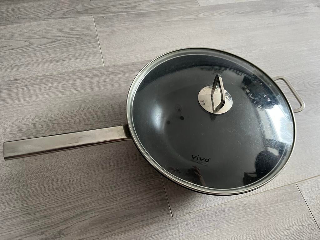 Vivo Villeroy & Boch Group wokpan met deksel, Ophalen, Gebruikt, Rvs, Wok
