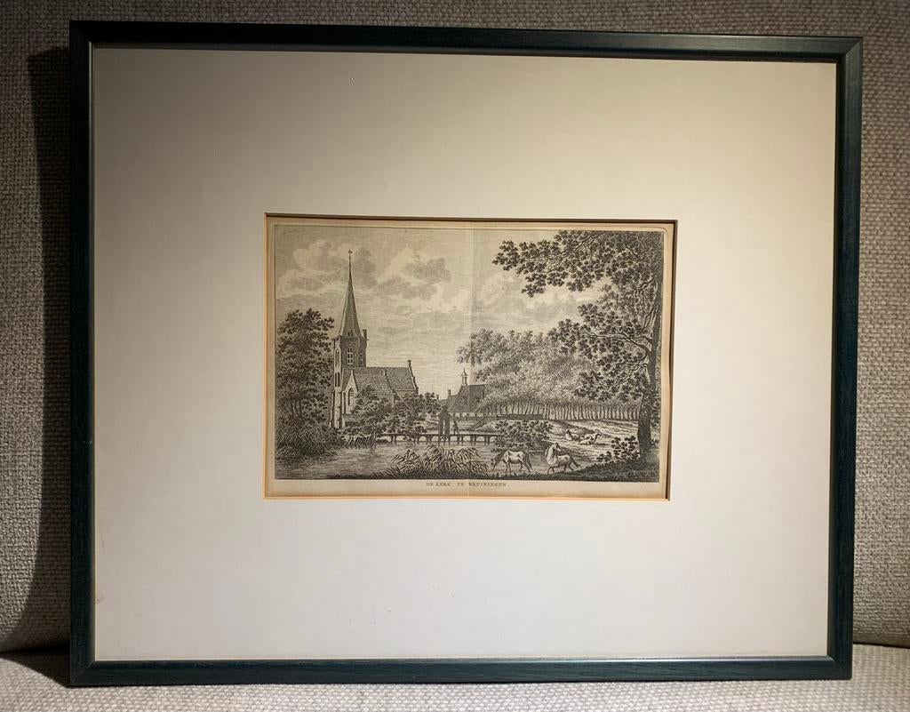 Zeeland Kruiningen kerk prent, Ophalen of Verzenden