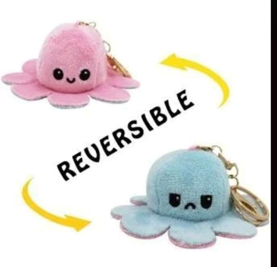 Nieuwe Reversible Octopus Knuffel Sleutelhanger, Ophalen of Verzenden, Nieuw, Dier of Natuur