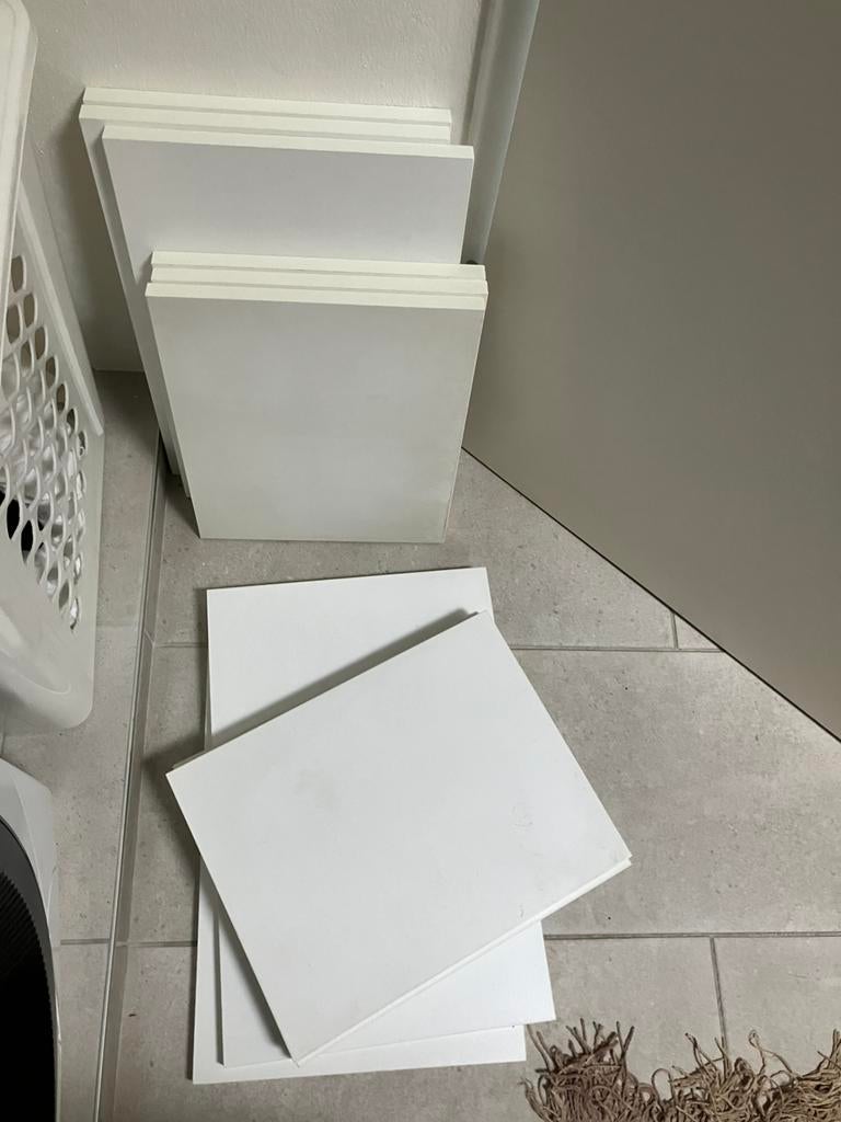 Kastplanken kellerkeuken en ophanghaken  bovenkastje, Huis en Inrichting, Ophalen, Minder dan 50 cm, Gebruikt, Wit