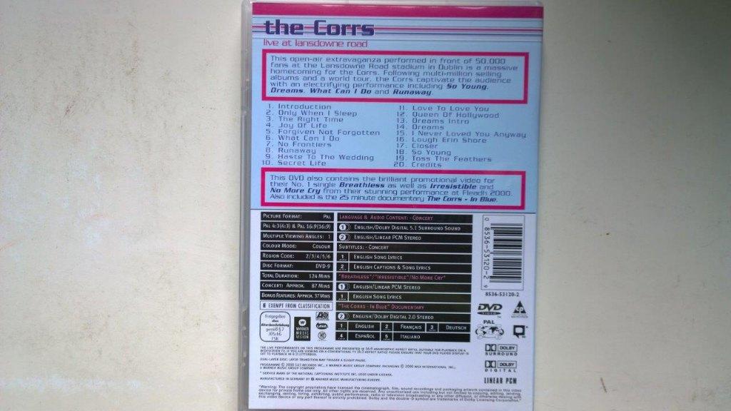The Corrs - Live At Landsdowne Road (DVD), Alle leeftijden, Ophalen of Verzenden, Zo goed als nieuw, Muziek en Concerten