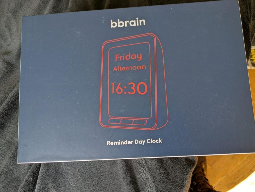 Zwarte BBrain reminder clock, sprekende kalender klok, Ophalen of Verzenden