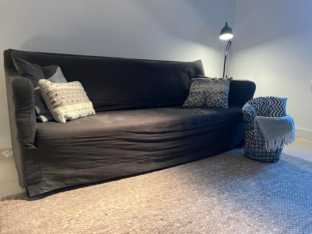 Landelijke 3 zitsbank, Huis en Inrichting, Tweepersoons, 75 tot 100 cm, Ophalen of Verzenden, Stof