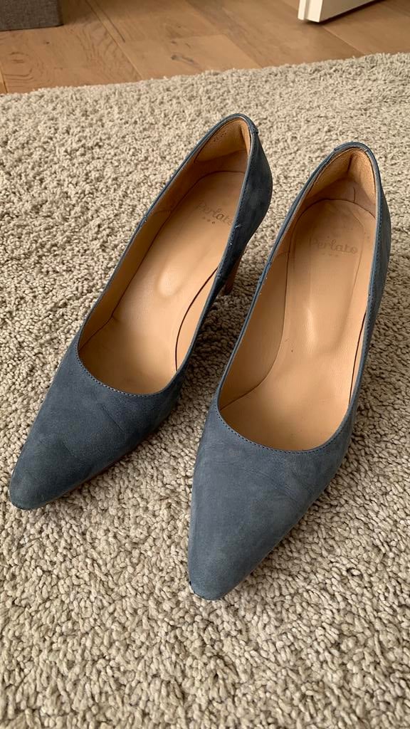Suède pumps van Perlato. Maat 39, Pumps, Blauw, Ophalen of Verzenden, Gedragen