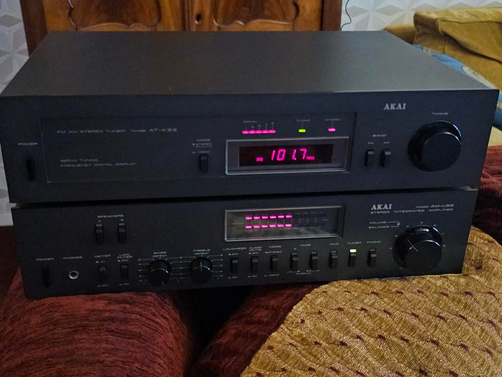 AKAI tuner/versterker AM-U55 / AT-K33  2x55w rms z.g.a.n., Overige merken, Ophalen of Verzenden, Zo goed als nieuw, Minder dan 60 watt