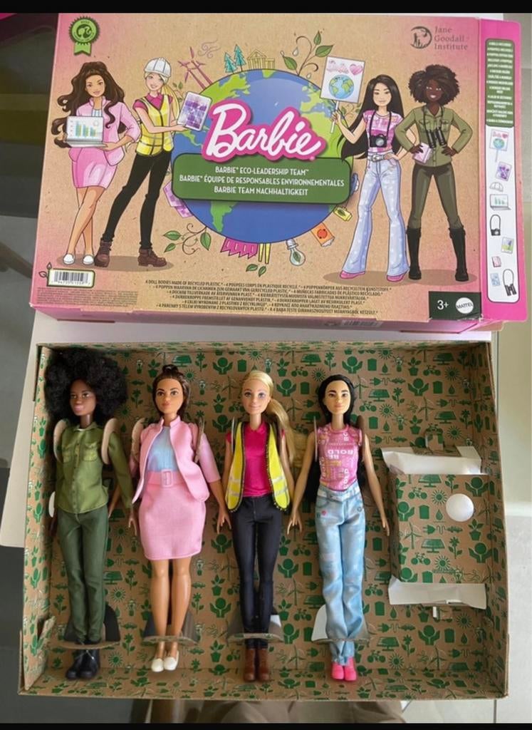 Barbie eco-leadershipteam poppen 4 poppen nieuw in doos, Verzenden