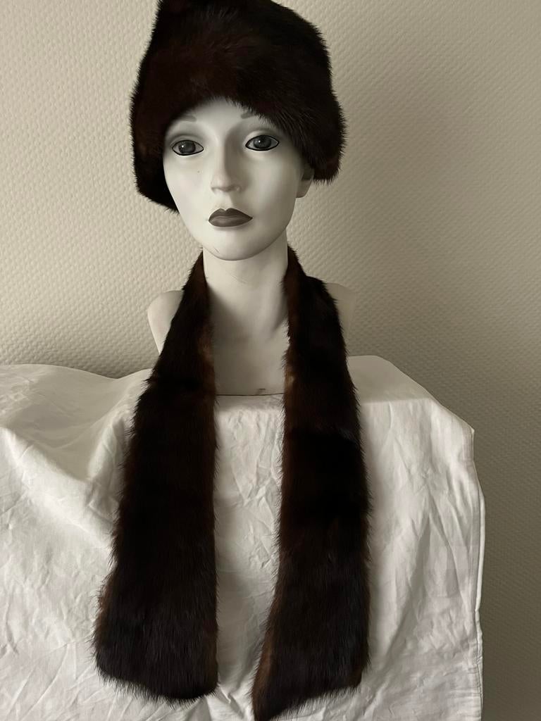 Bontmuts met bontshwal, Ophalen of Verzenden