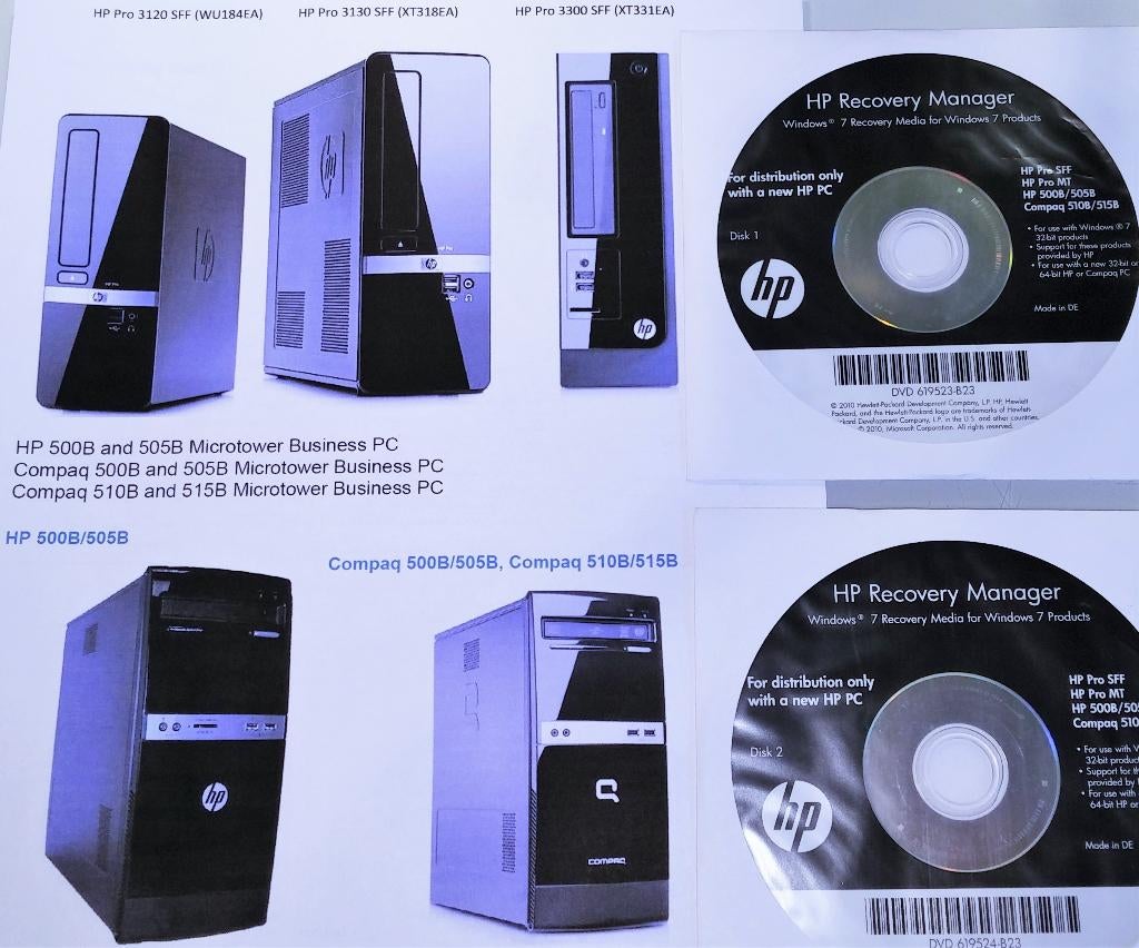 Windows 7 HP Pro SFF MT Pro 3300 3010 3120 3130 505B 51015B, Ophalen of Verzenden, Nieuw, Windows