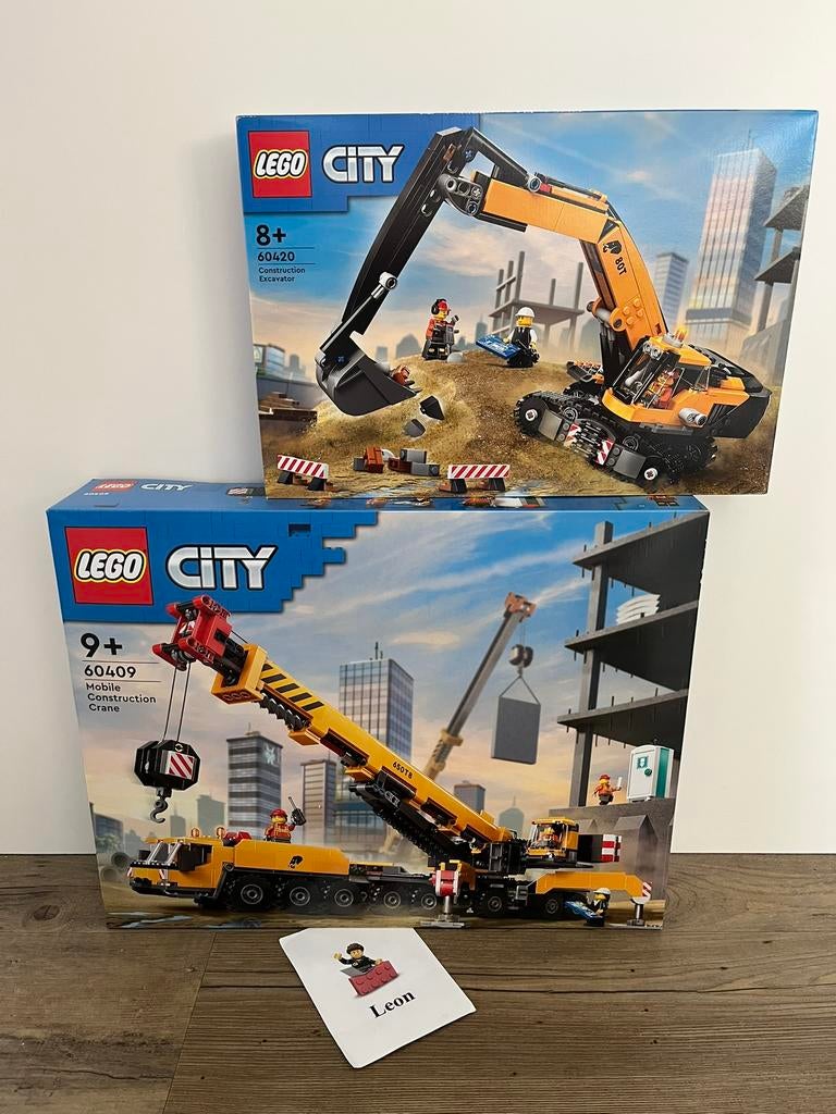 Lego City 60409 Bouwkraan & 60420 Graafmachine, Ophalen of Verzenden, Nieuw, Complete set, Lego