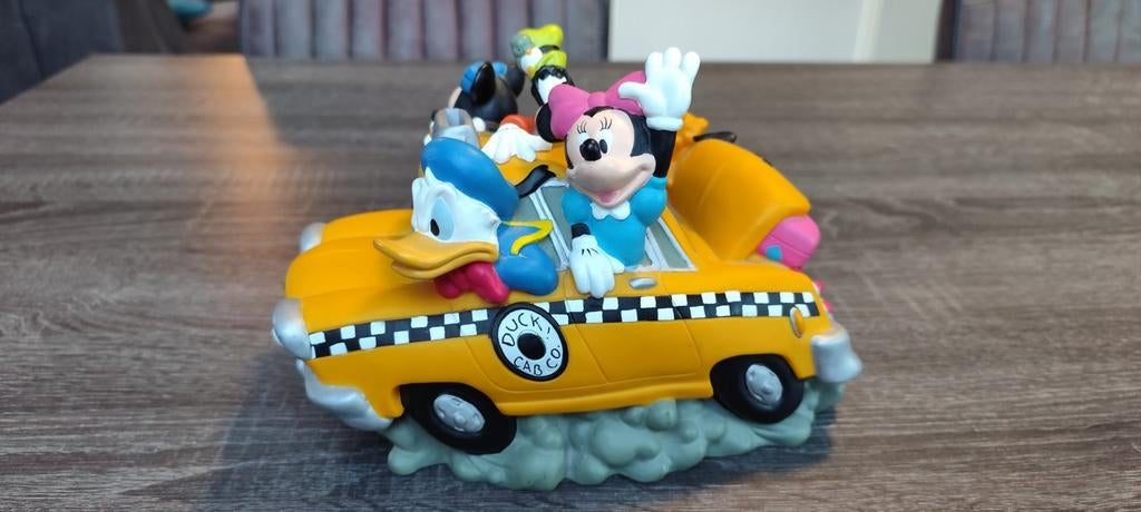Vintage Disney Parijs spaarpot taxi met Disney figeren, Ophalen of Verzenden, Gebruikt