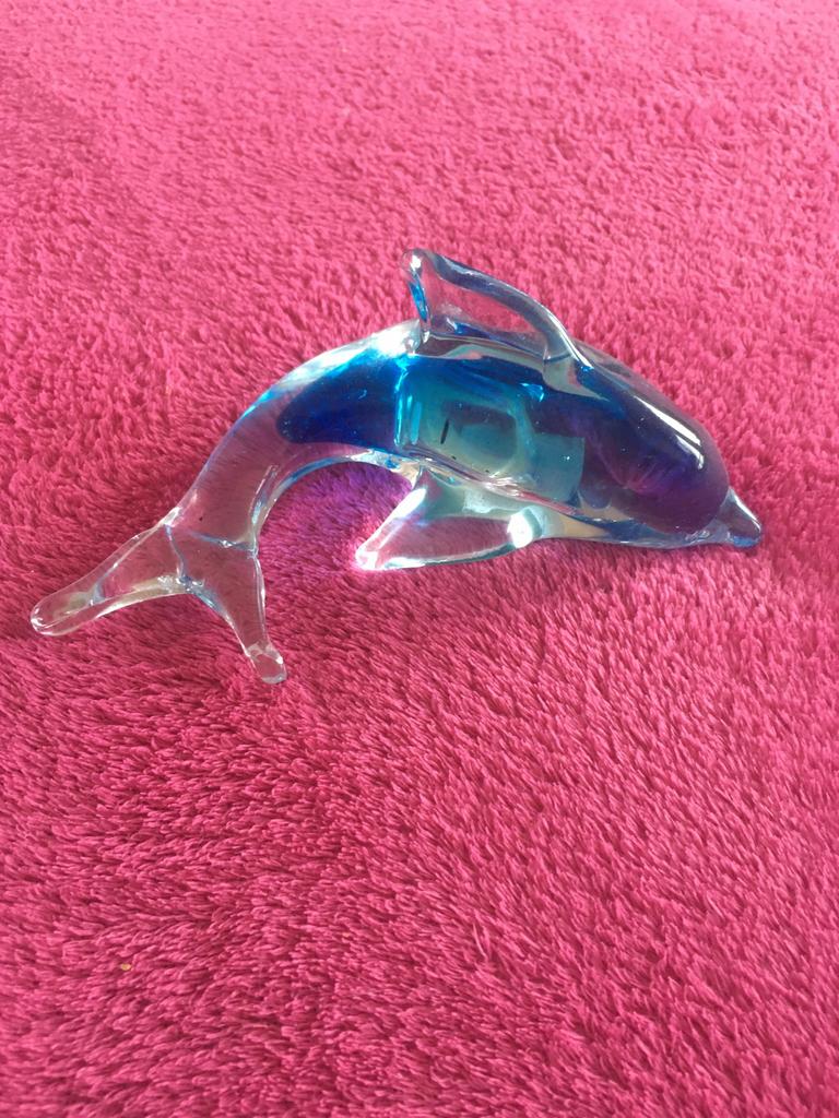 Te koop:Glazen dolfijnen beeldje nieuw, Ophalen of Verzenden, Nieuw, Dier