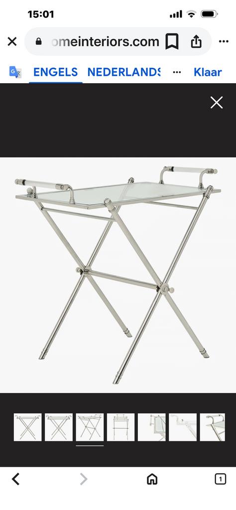 Crome butler tray, Huis en Inrichting, Woonaccessoires | Dienbladen, Ophalen, Zo goed als nieuw, Rechthoekig, Metaal