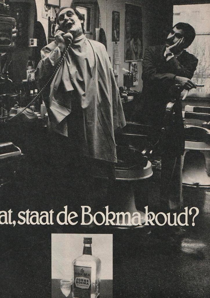Retro reclame 1979 Bokma jenever kapper vraagt z'n vrouw, Verzenden, Overige typen