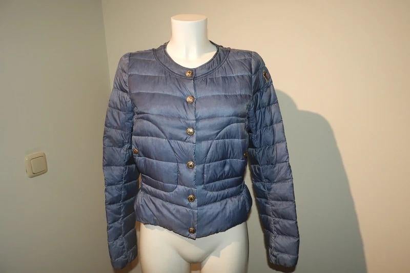 Moncler grenoble dons jas blauw gouden merk drukkers S, Blauw, Moncler, Ophalen of Verzenden, Zo goed als nieuw