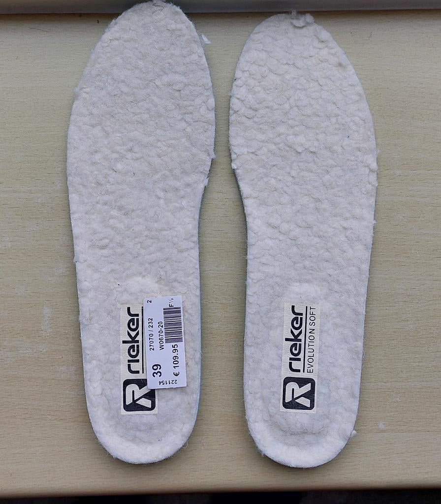 NIEUW:Warme thermo/vilten inlegzolen, maat 39, Rieker, Overige typen, Wit, Nieuw, Ophalen of Verzenden