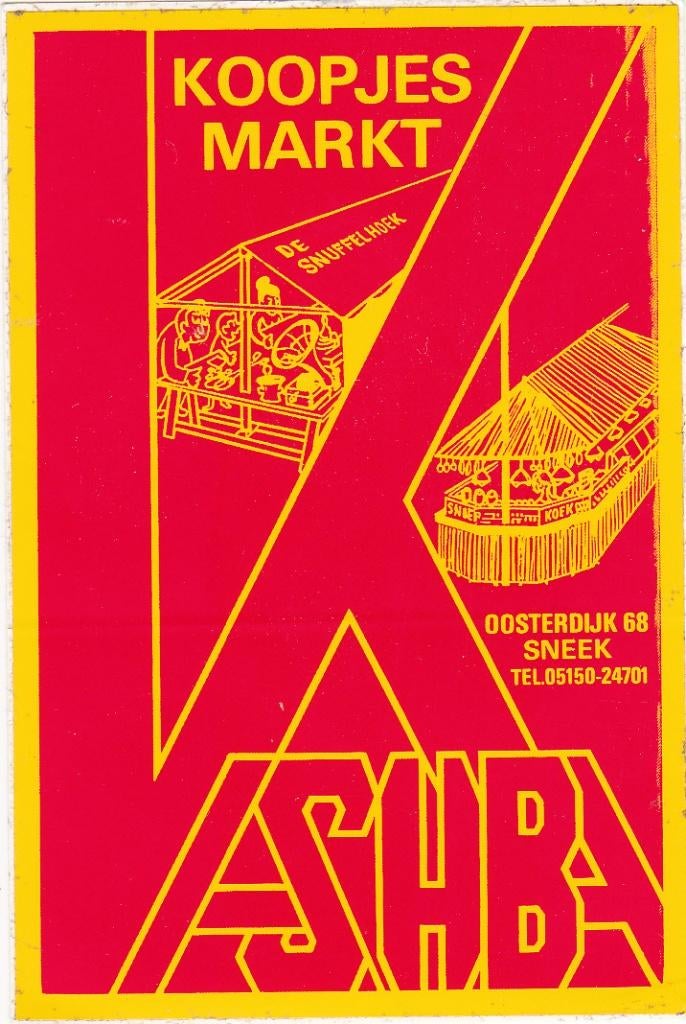 Sticker winkel Kashba Sneek Oosterdijk koopjesmarkt, Verzamelen, Stickers, Zo goed als nieuw, Winkel of Supermarkt, Verzenden