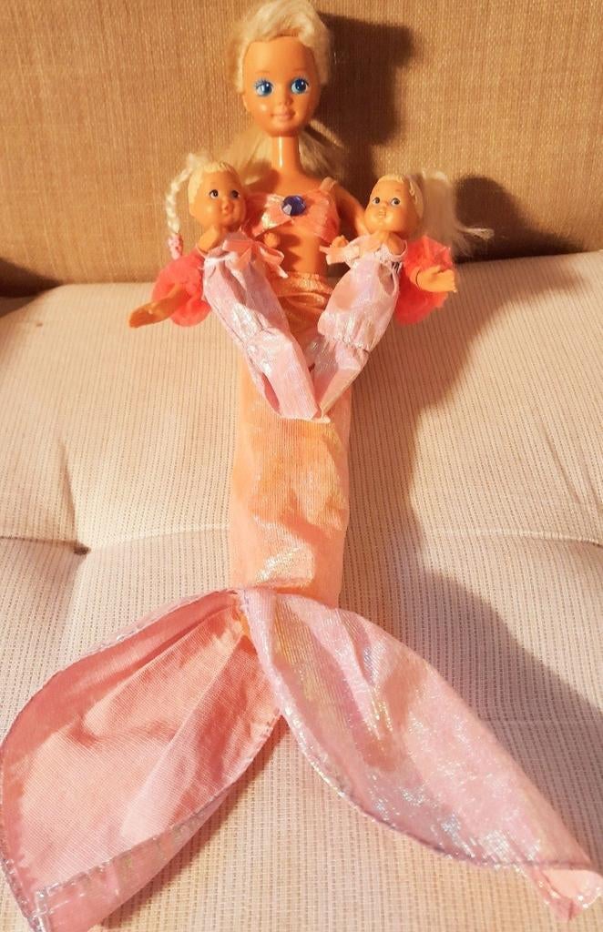 Skipper babysitter mermaid zeemeermin barbie pop jaren 90, Ophalen of Verzenden, Gebruikt, Barbie