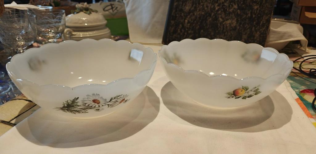 schalen Arcopal diam 20 cm fruit en margriet, Huis en Inrichting, Keuken | Servies, Ophalen of Verzenden, Overige stijlen, Glas