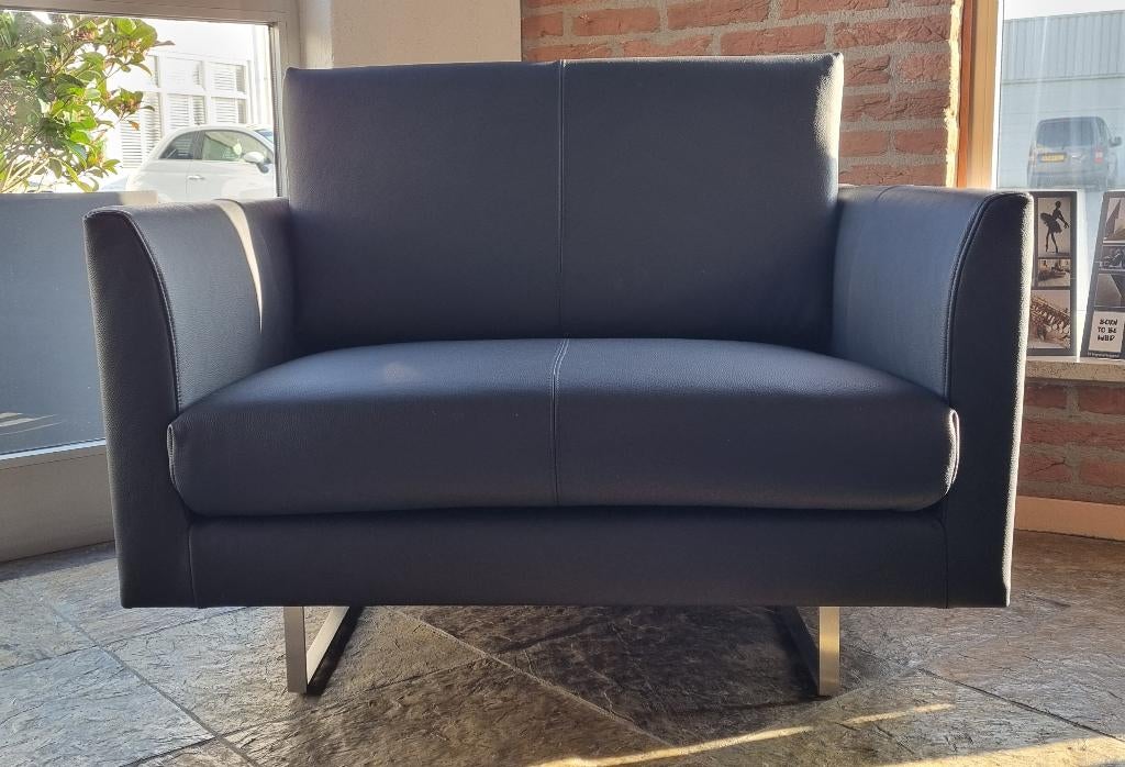 Montis Axel Loveseat refurbished nieuw leder - Nero Black, Verzenden, Nieuw, 75 tot 100 cm, Montis Design