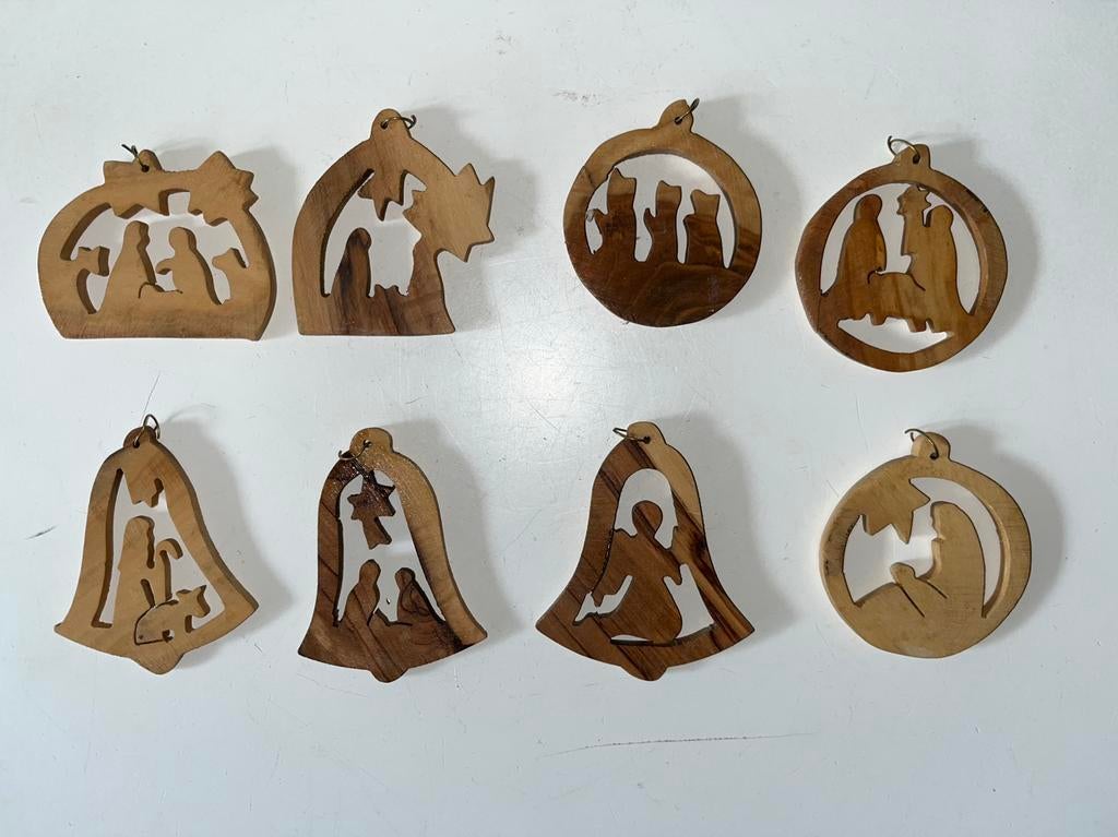 Houten Kersthangers - Set van 8, Diversen, Ophalen of Verzenden, Gebruikt