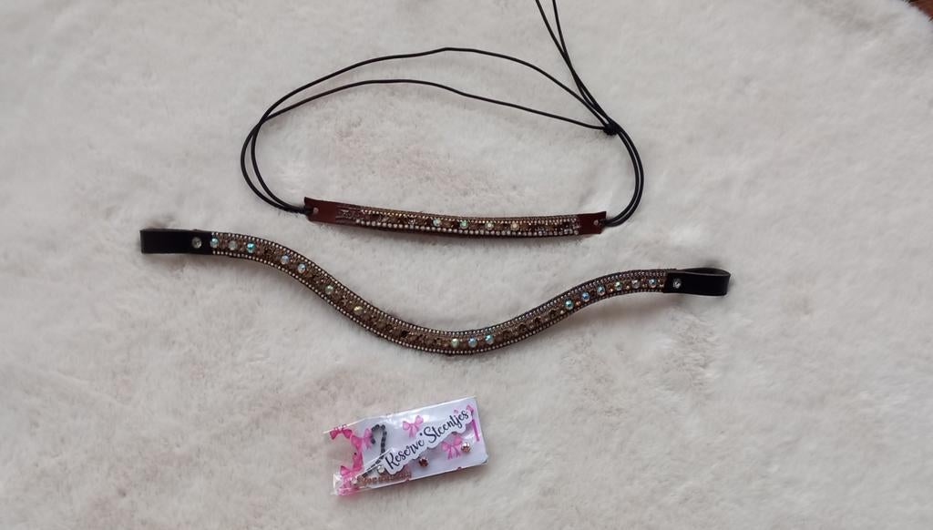 Frontriem + zadelsieraad bruin, Ophalen of Verzenden, Gebruikt