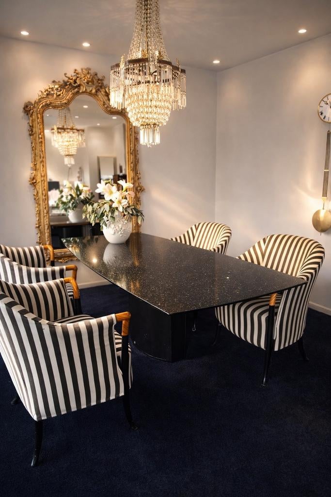 Exclusieve granieten eettafel - 205x105cm, Ophalen, Gebruikt, 100 tot 150 cm, Chic boutique