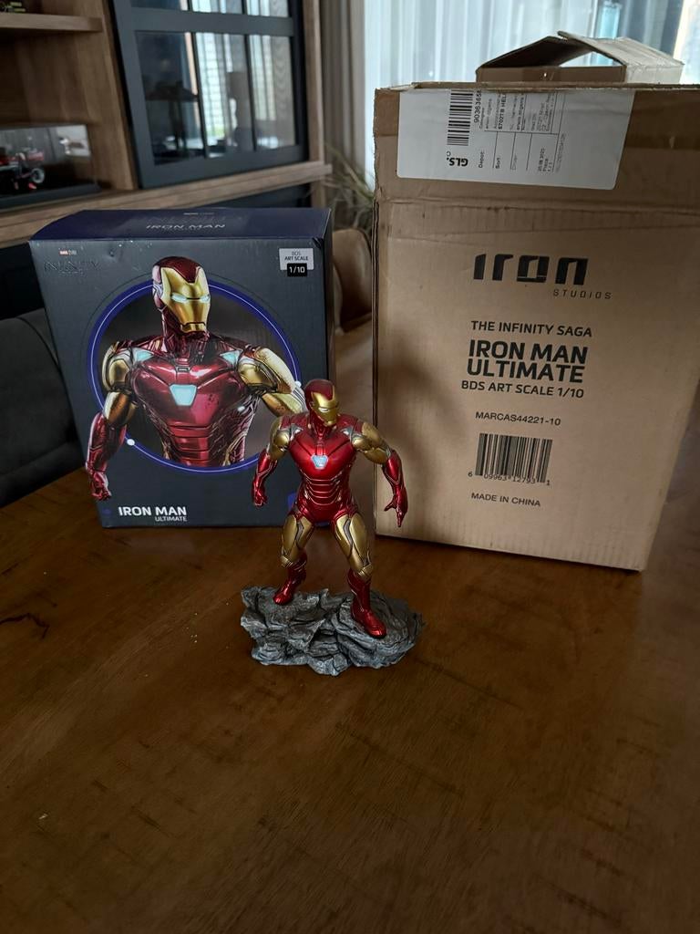 Iron Studios Iron Man 1/10 Statue - Infinity Saga, Ophalen of Verzenden, Zo goed als nieuw, Beeldje, Replica of Model