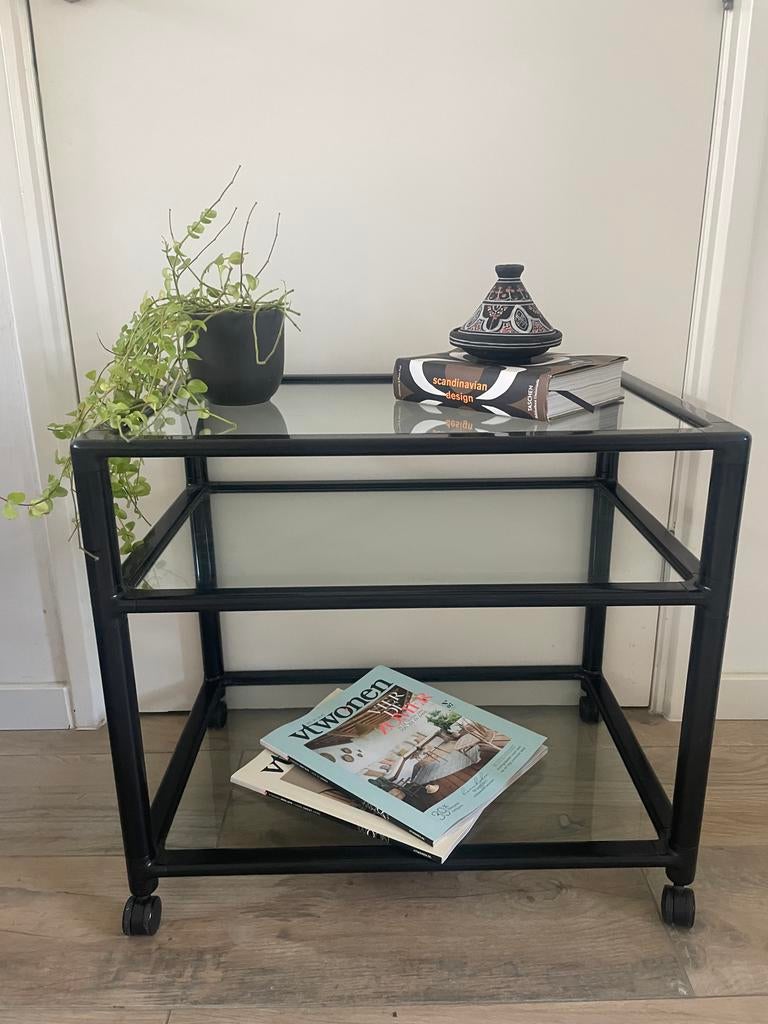 Vintage Verrijdbaar Tafeltje, Huis en Inrichting, Tafels | Bijzettafels, Gebruikt, Ophalen, 45 tot 60 cm, Minder dan 55 cm