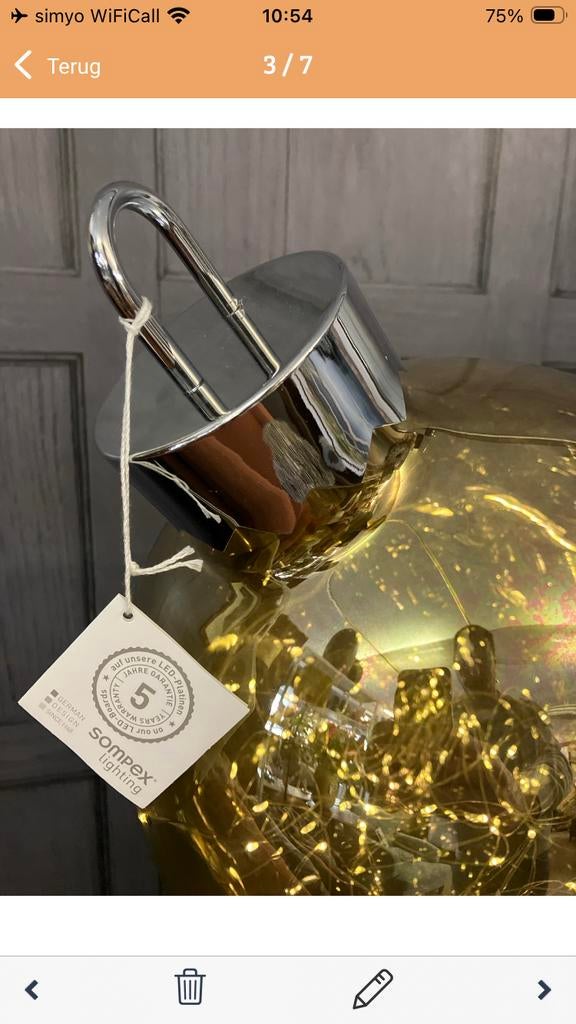 Grote Glazen Kerstbal met Verlichting - 20-25-30cm, Sompex, Nieuw, Ophalen of Verzenden, Sompex