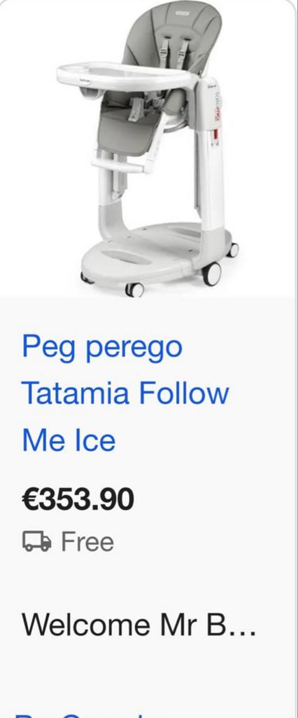Peg Perego Tatamia Follow Me Kinderstoel, Kinderen en Baby's, Kinderstoelen, Zo goed als nieuw, Meegroeistoel, Afneembaar eetblad