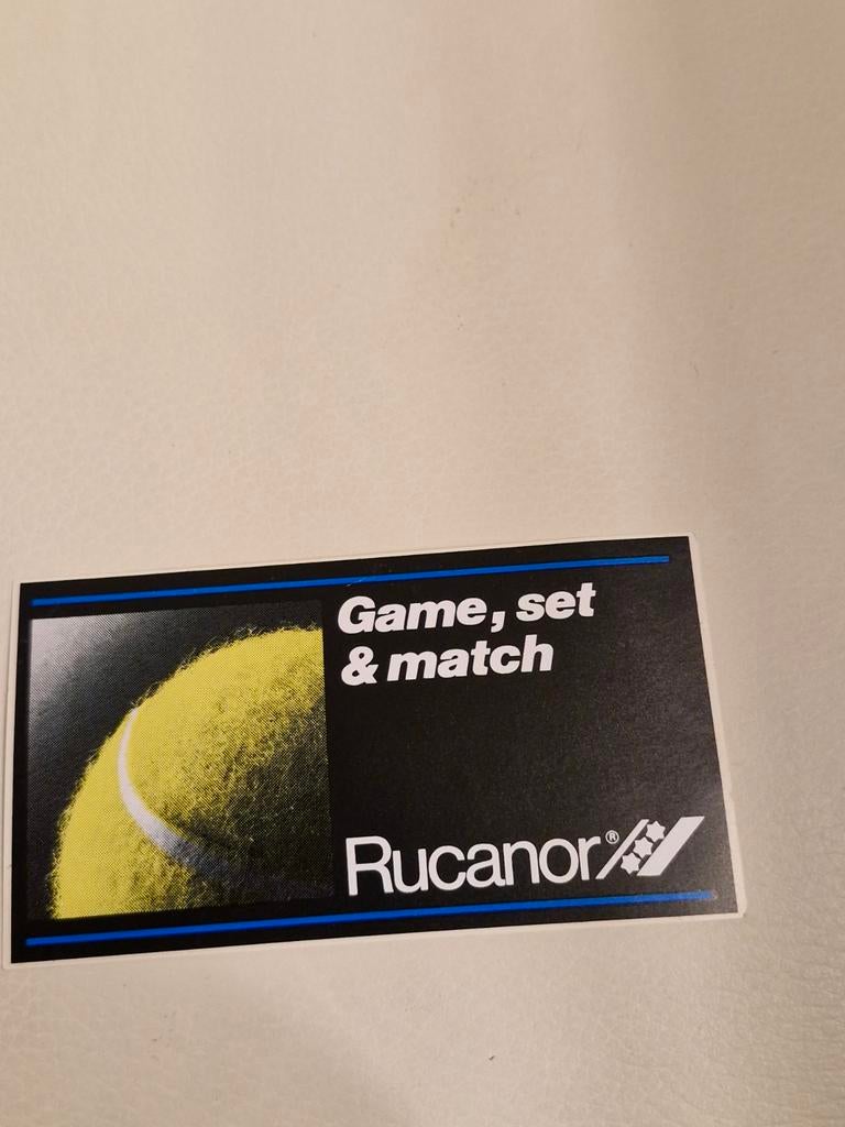 5212 Sticker Rucanor Tennisballen - Game, Set & Match, Ophalen of Verzenden, Gebruikt