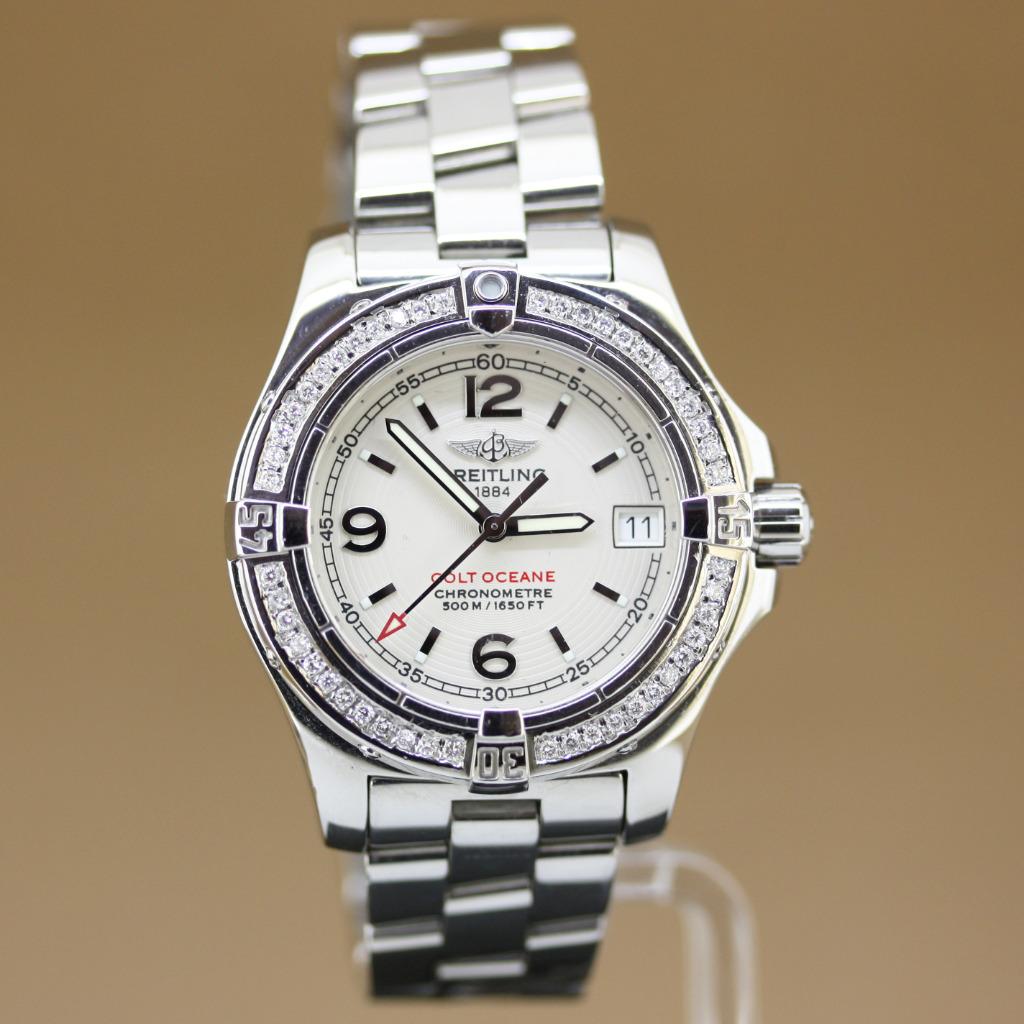 Breitling Colt Oceane diamonds A77380, Overige merken, Staal, Gebruikt, Staal