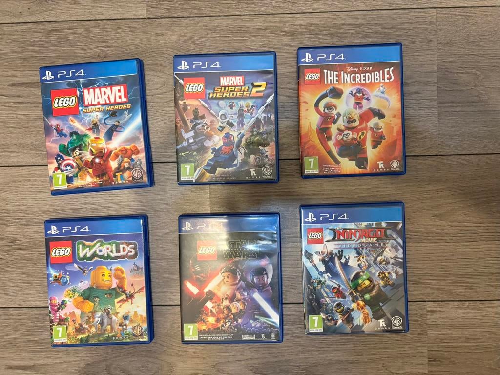 LEGO PS4 spellen – 6 stuks – complete discs, Avontuur en Actie, Gebruikt, 2 spelers, Ophalen of Verzenden