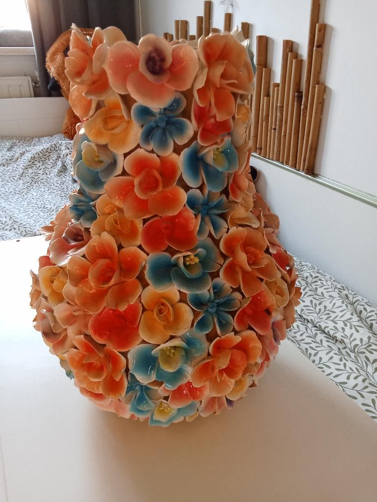 Des pots floral, Huis en Inrichting, Ophalen, Gebruikt, Overige kleuren, Aardewerk of Porselein