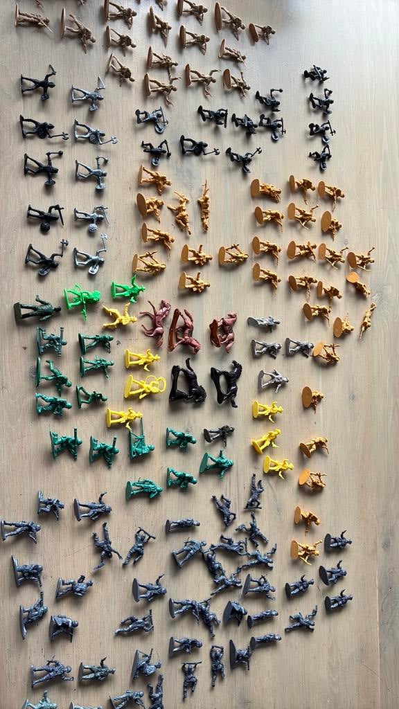 Vintage plastic paarden ridders soldaten indiaan cowboy, Ophalen of Verzenden, Gebruikt