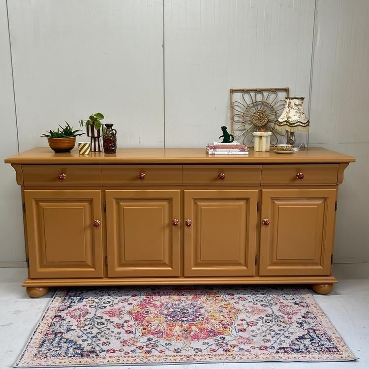 Restyle massief houten dressoir wandkast Little Green orange