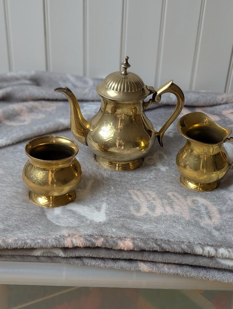 Verzilverd koffie stel, Antiek en Kunst, Ophalen of Verzenden