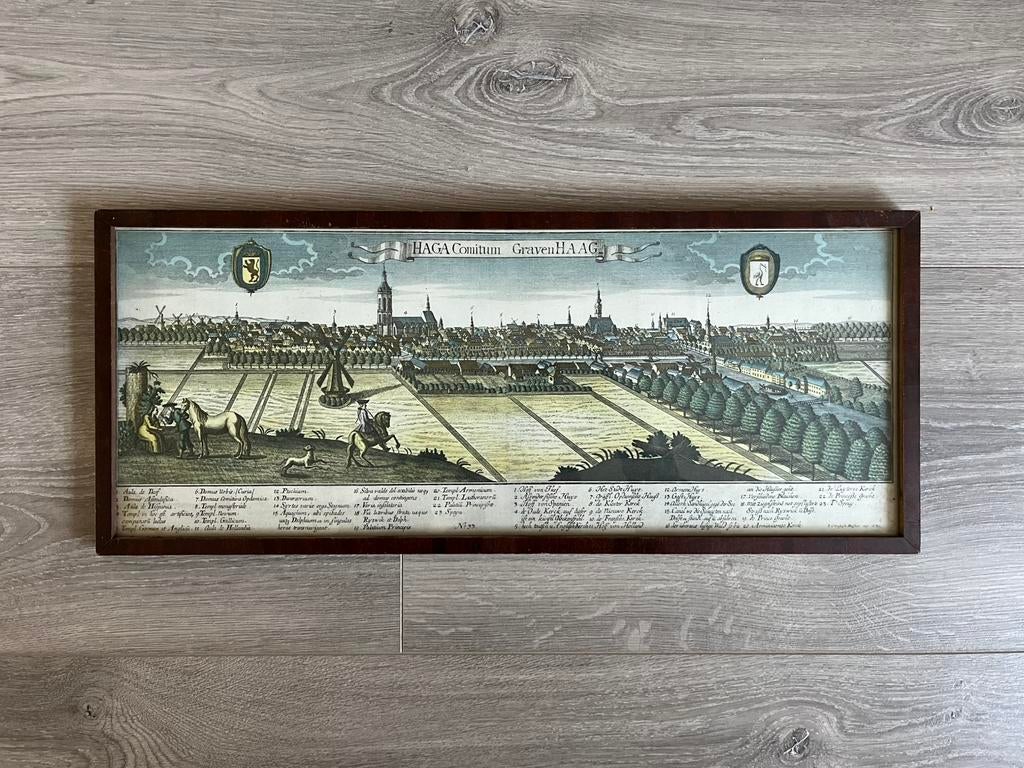 Ingelijste Prent ‘s-Gravenhage Marcus Abraham Rupprecht 1730, Ophalen of Verzenden