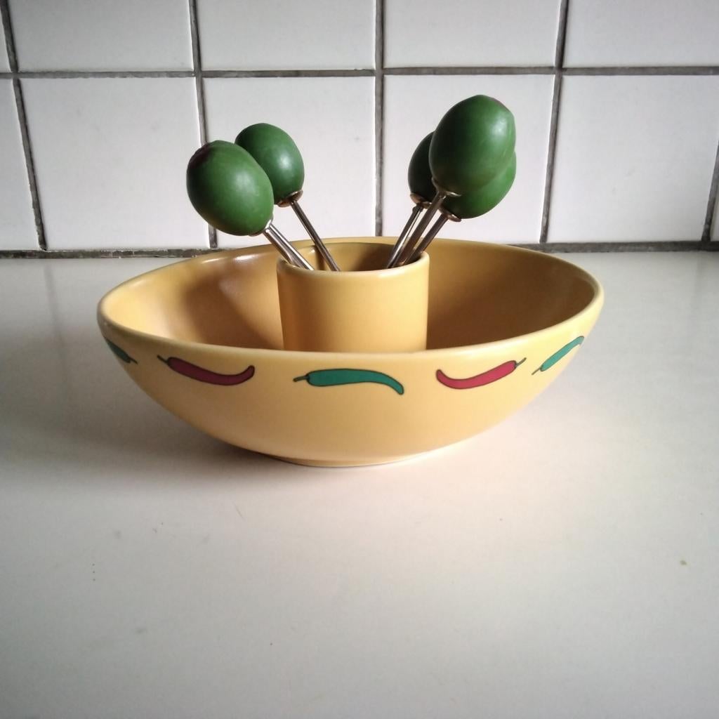 Zweedse sagaform olijfschaal met prikkers, Ophalen of Verzenden, Overige stijlen