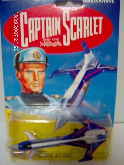 Captain Scarlet  Spectrum Jet Liner nieuw in blister film tv, Ophalen of Verzenden, Nieuw, Beeldje, Replica of Model