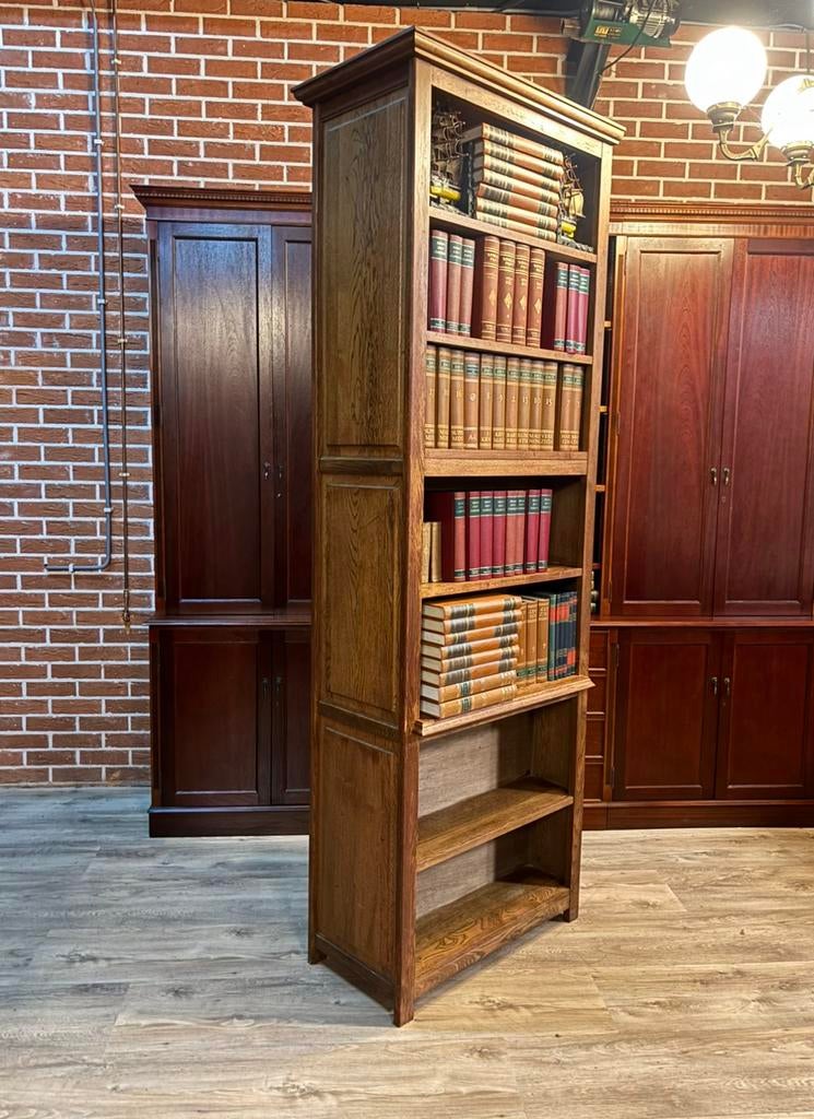 Boekenkast eikenhout dubbelzijdig - room divider, Ophalen, 100 tot 150 cm, 200 cm of meer, Eikenhout
