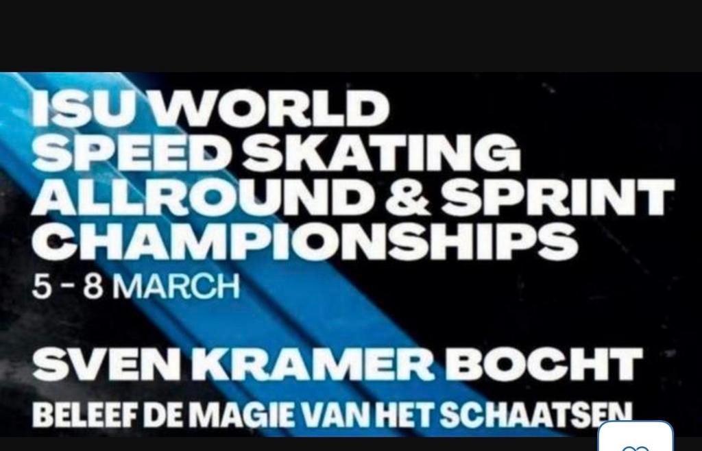 THIALF WK SCHAATSEN 8 maart. 2 tickets incl. parkeerkaart P4, Twee personen, Maart