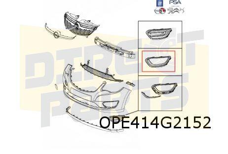 Opel Karl (6/15-9/19) (C16) Voorbumpergrille Rechts (bij ml), -, -, Opel, Nieuw