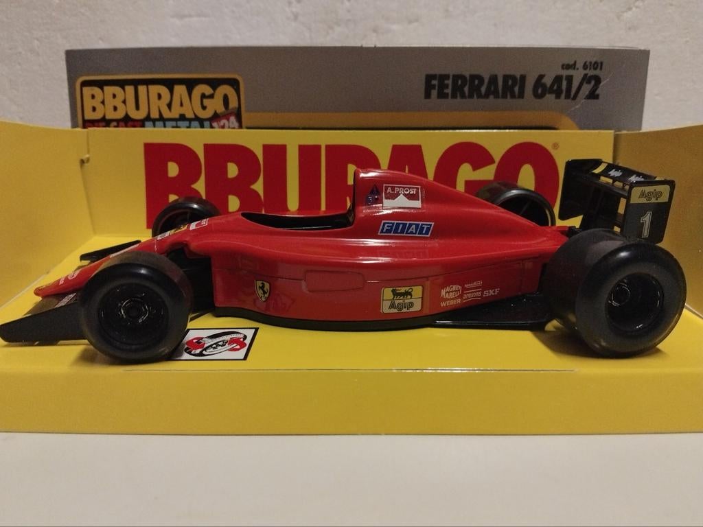 Bburago 1:24 Ferrari 641 /2 Formule 1 rood A Prost, Ophalen of Verzenden, Zo goed als nieuw, Auto, Bburago