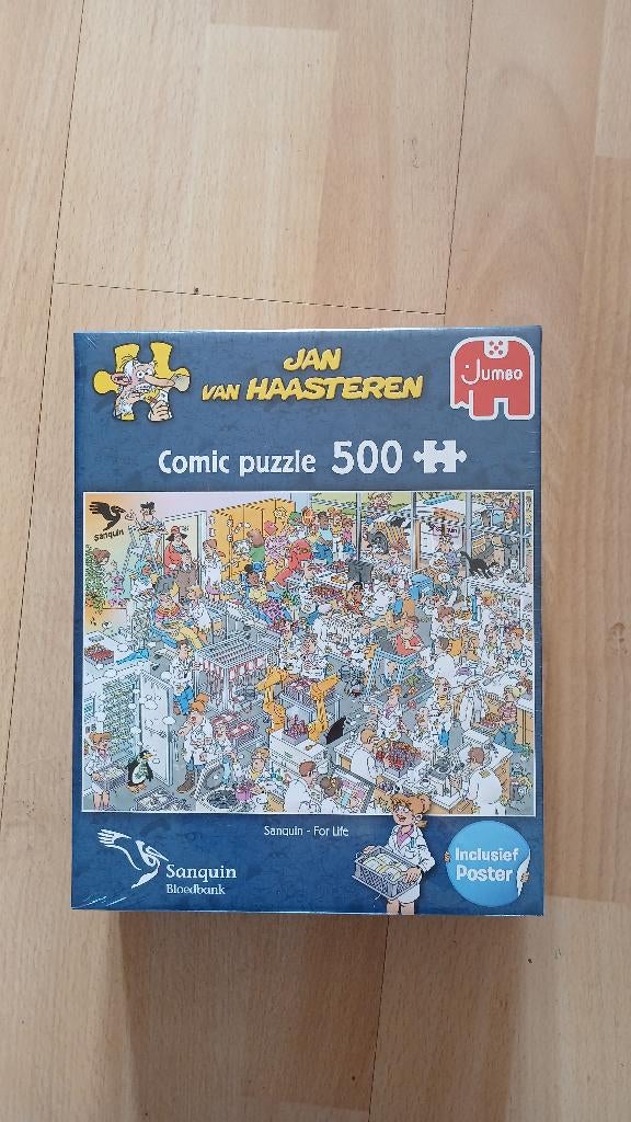 SANQUIN BLOEDBANK 500 stukjes NIEUW NOG IN FOLIE, Ophalen of Verzenden, 500 t/m 1500 stukjes, Nieuw, Legpuzzel