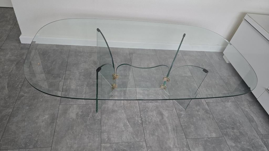 Te koop! Glazen salontafel, Ophalen, 100 tot 150 cm, 50 tot 100 cm, Glas