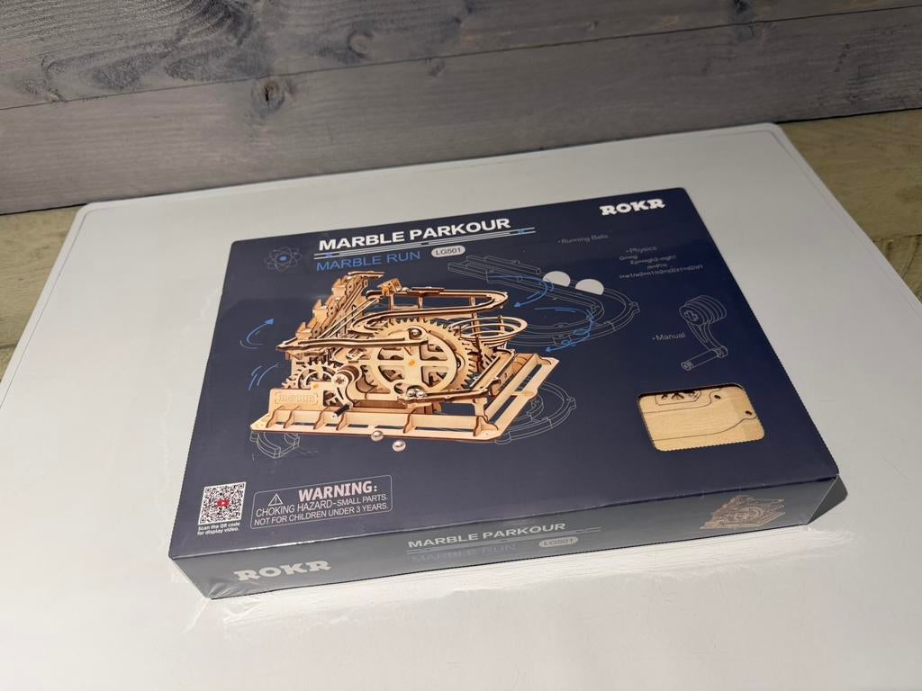 Robotime 3D puzzel Rokr knikkerbaan 25,5 x 23,5 x 18,5 cm, 1:50 tot 1:144, Ophalen of Verzenden, Zo goed als nieuw, Nvt