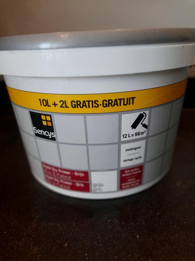Sencys Muur- en Plafondverf Grijs - 10L, Nieuw, Ophalen of Verzenden, Verf, 10 tot 15 liter
