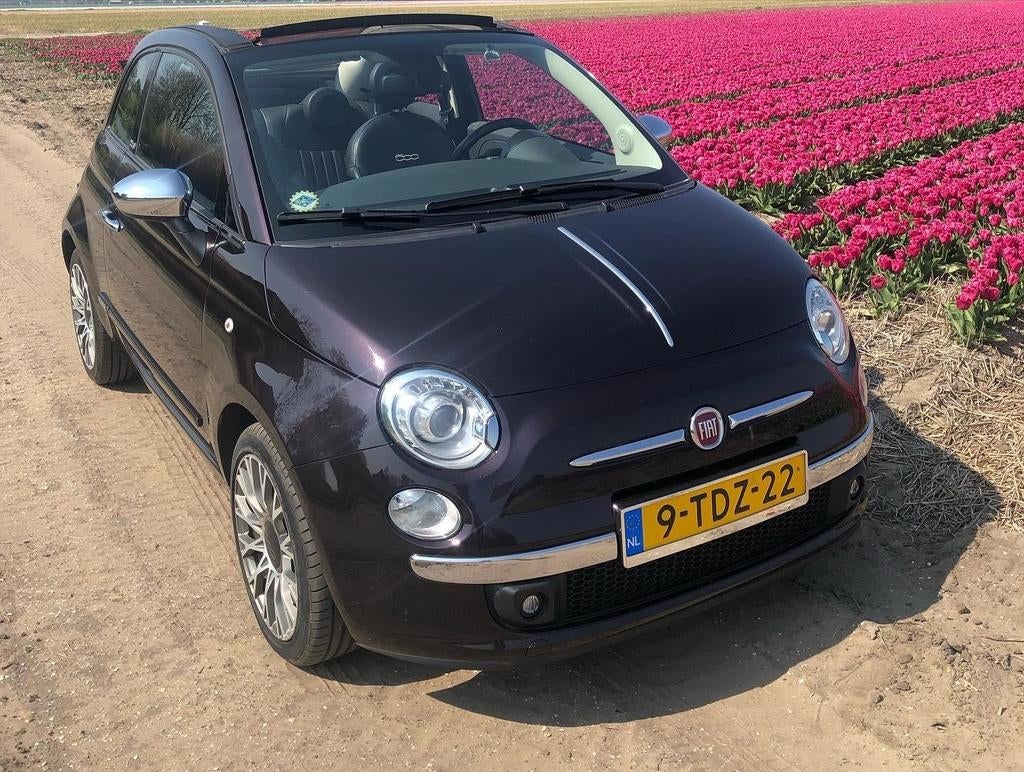 FIAT 500C Automaat 2014 Paars met zwart dak., Particulier, Te koop