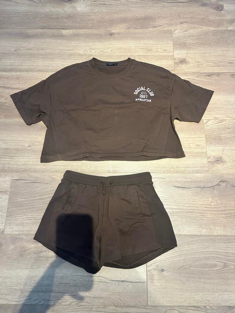 Stradivarius setje: crop top en short, Ophalen of Verzenden, Gedragen, Maat 36 (S)
